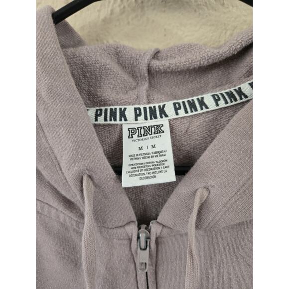 Pink Victoria Secret Full Zip Sweat Hoodie YOGA ACTIVE GYM RUN, Size Medium - Picture 3 of 7